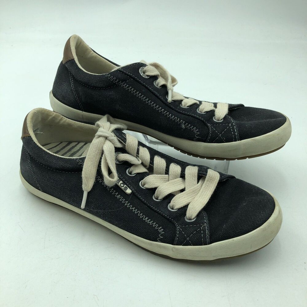 Taos Starburst Black Lace Up Women’s Size 8 Comfort Arch Support Canvas Casual